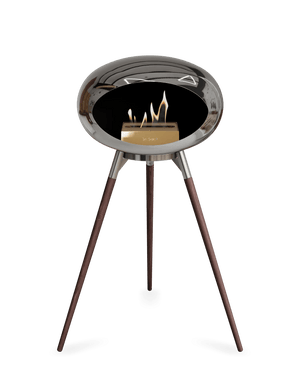 Le Feu - Dome Chromed Silver Ground Wood High - Fireplace - Majestic Patio