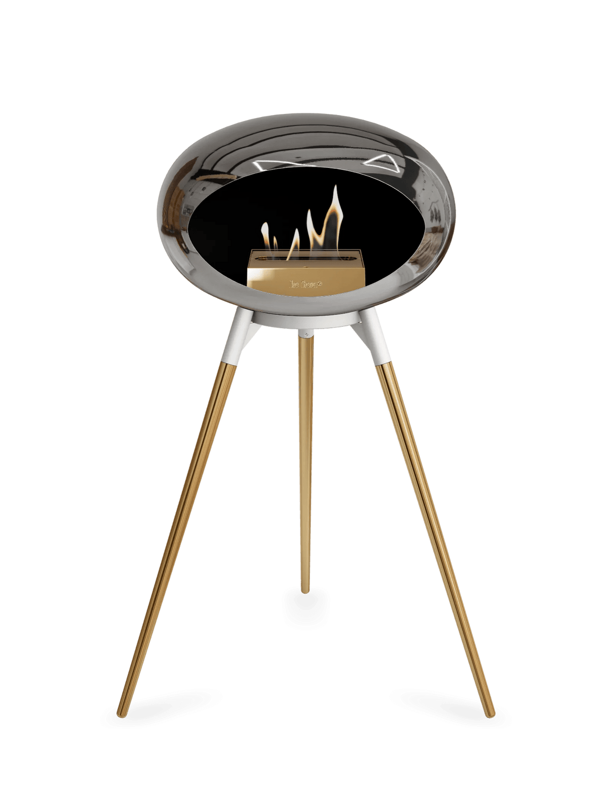 Le Feu - Dome Chromed Silver Ground Wood High - Fireplace - Majestic Patio