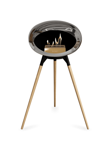 Le Feu - Dome Chromed Silver Ground Wood High - Fireplace - Majestic Patio