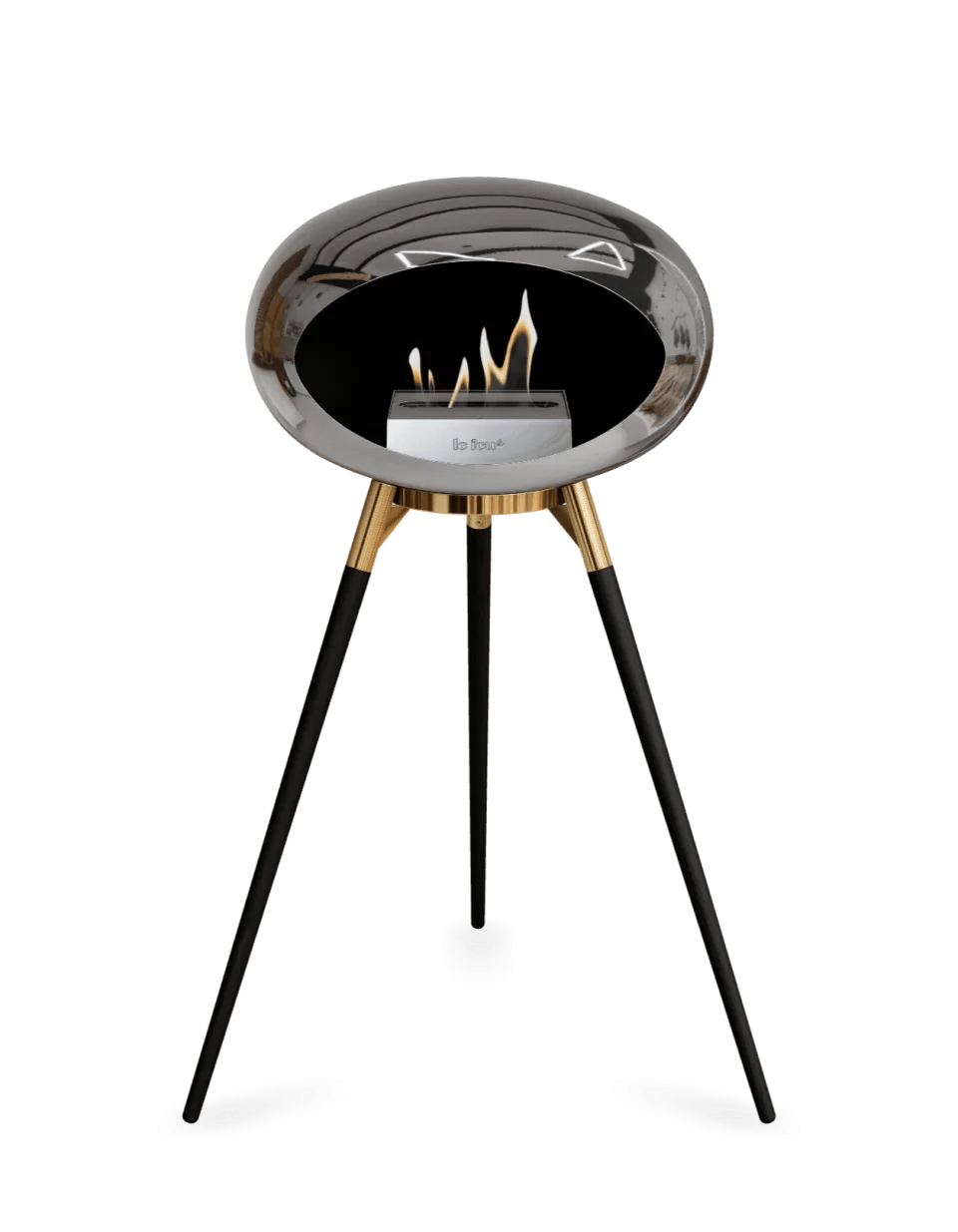 Le Feu - Dome Chromed Silver Ground Wood High - Fireplace - Majestic Patio