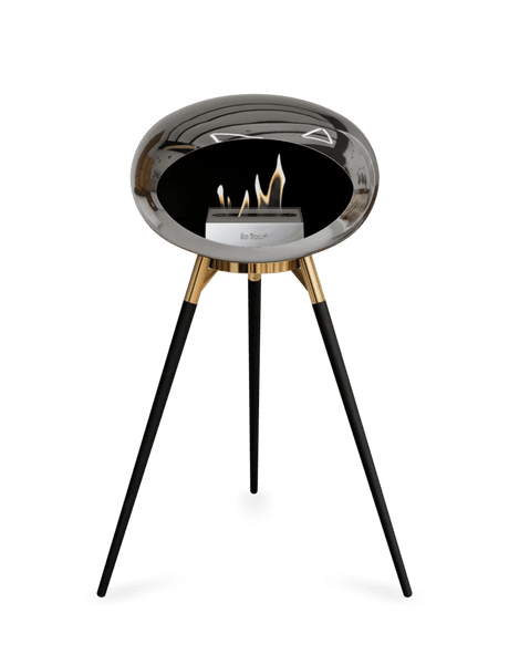 Le Feu - Dome Chromed Silver Ground Wood High - Fireplace - Majestic Patio