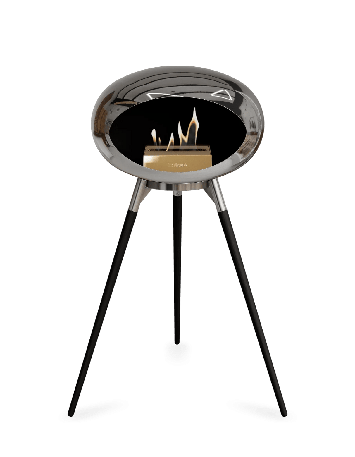 Le Feu - Dome Chromed Silver Ground Wood High - Fireplace - Majestic Patio