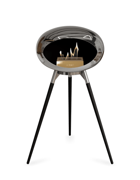 Le Feu - Dome Chromed Silver Ground Wood High - Fireplace - Majestic Patio