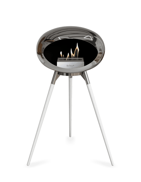 Le Feu - Dome Chromed Silver Ground Wood High - Fireplace - Majestic Patio