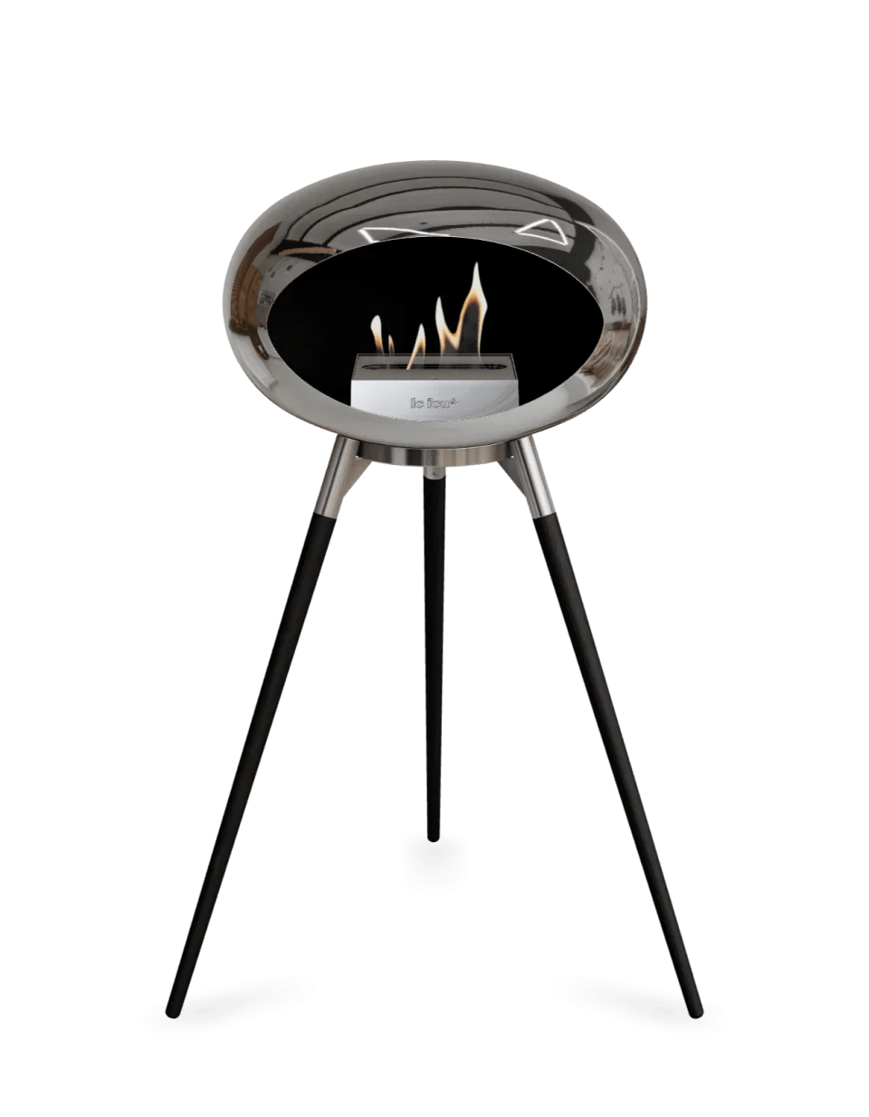 Le Feu - Dome Chromed Silver Ground Wood High - Fireplace - Majestic Patio