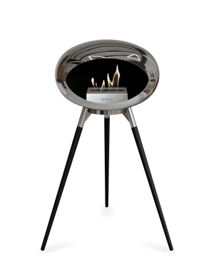 Le Feu - Dome Chromed Silver Ground Wood High - Fireplace - Majestic Patio