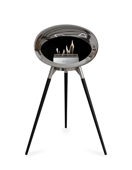 Le Feu - Dome Chromed Silver Ground Wood High - Fireplace - Majestic Patio