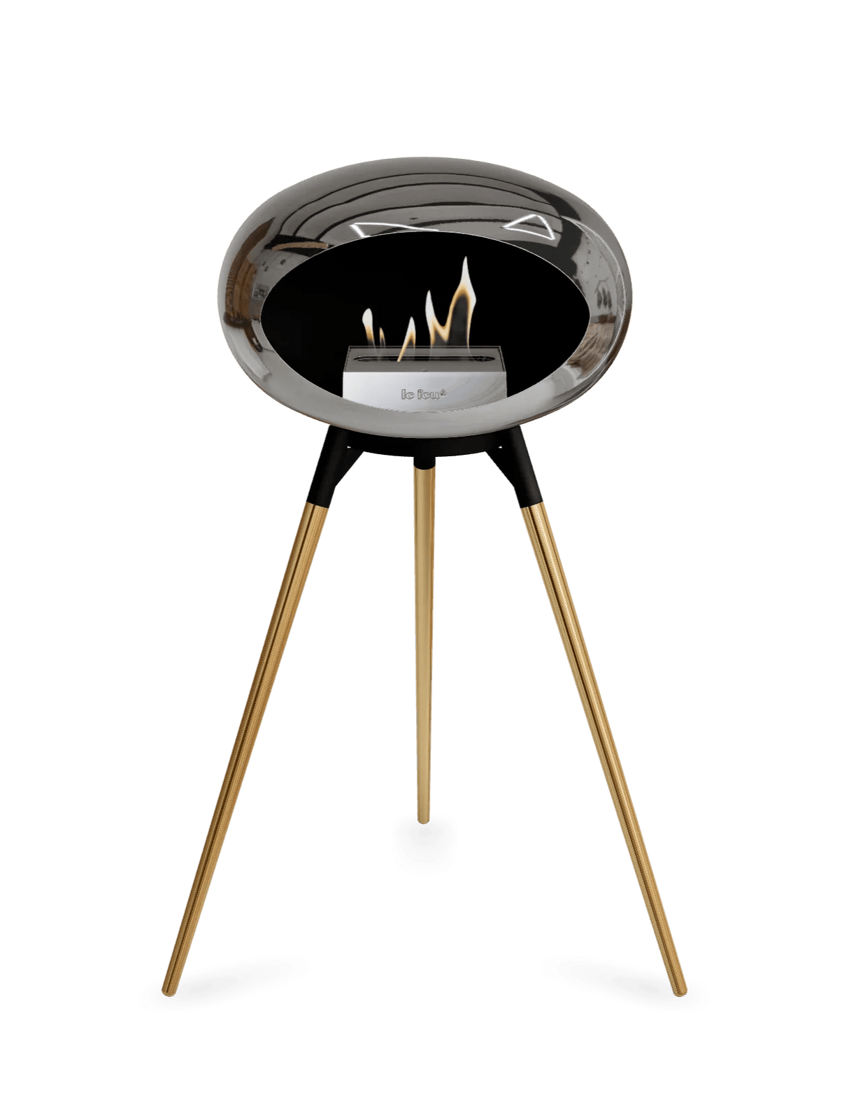 Le Feu - Dome Chromed Silver Ground Wood High - Fireplace - Majestic Patio