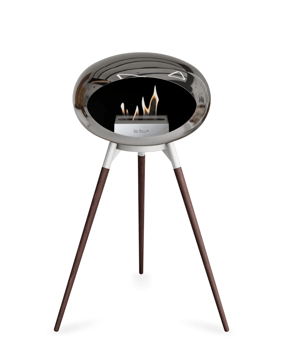 Le Feu - Dome Chromed Silver Ground Wood High - Fireplace - Majestic Patio