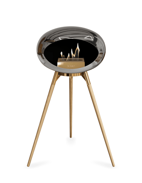 Le Feu - Dome Chromed Silver Ground Wood High - Fireplace - Majestic Patio