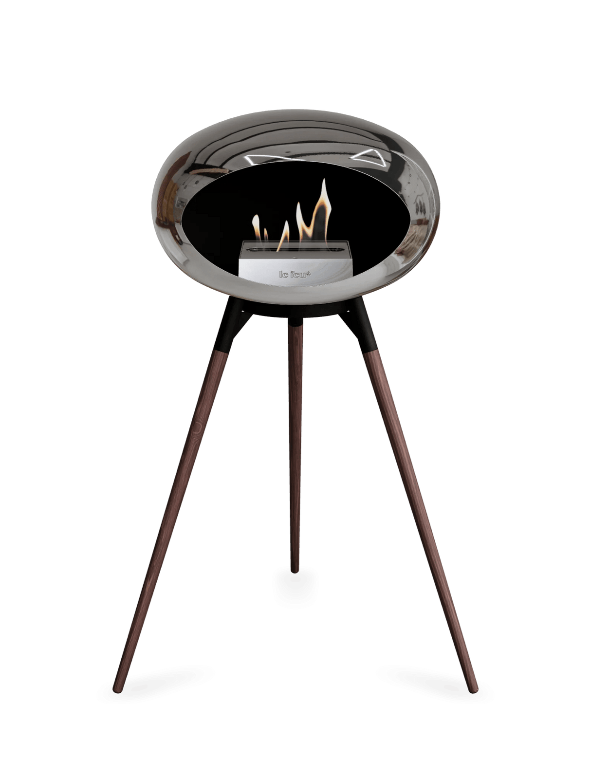 Le Feu - Dome Chromed Silver Ground Wood High - Fireplace - Majestic Patio