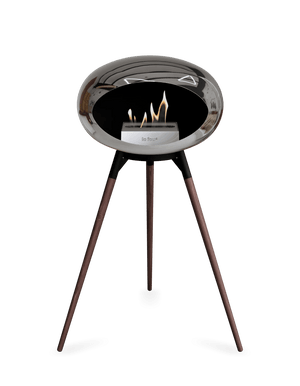 Le Feu - Dome Chromed Silver Ground Wood High - Fireplace - Majestic Patio