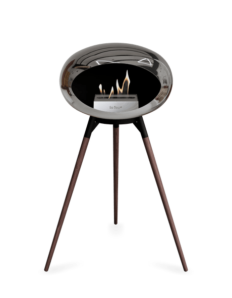 Le Feu - Dome Chromed Silver Ground Wood High - Fireplace - Majestic Patio