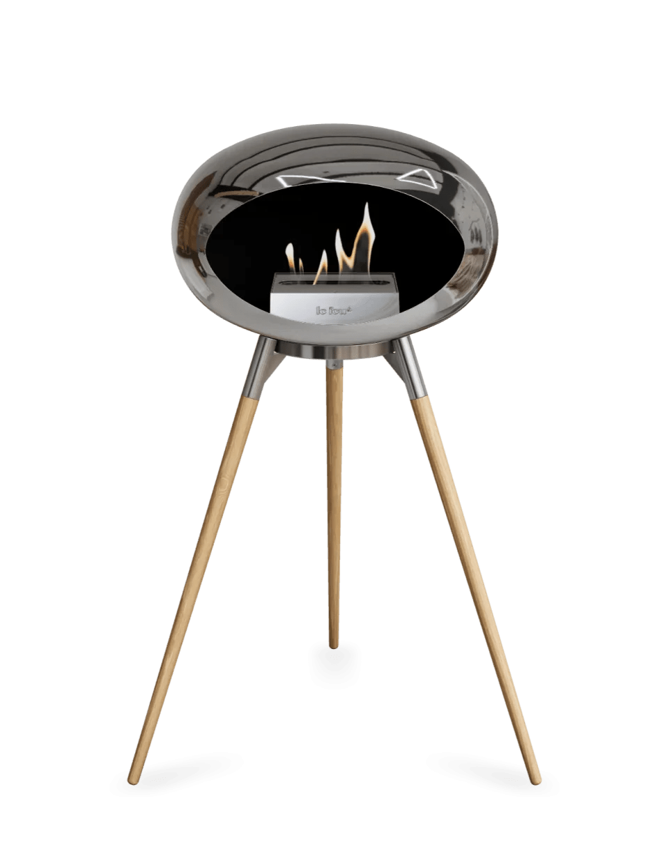 Le Feu - Dome Chromed Silver Ground Wood High - Fireplace - Majestic Patio