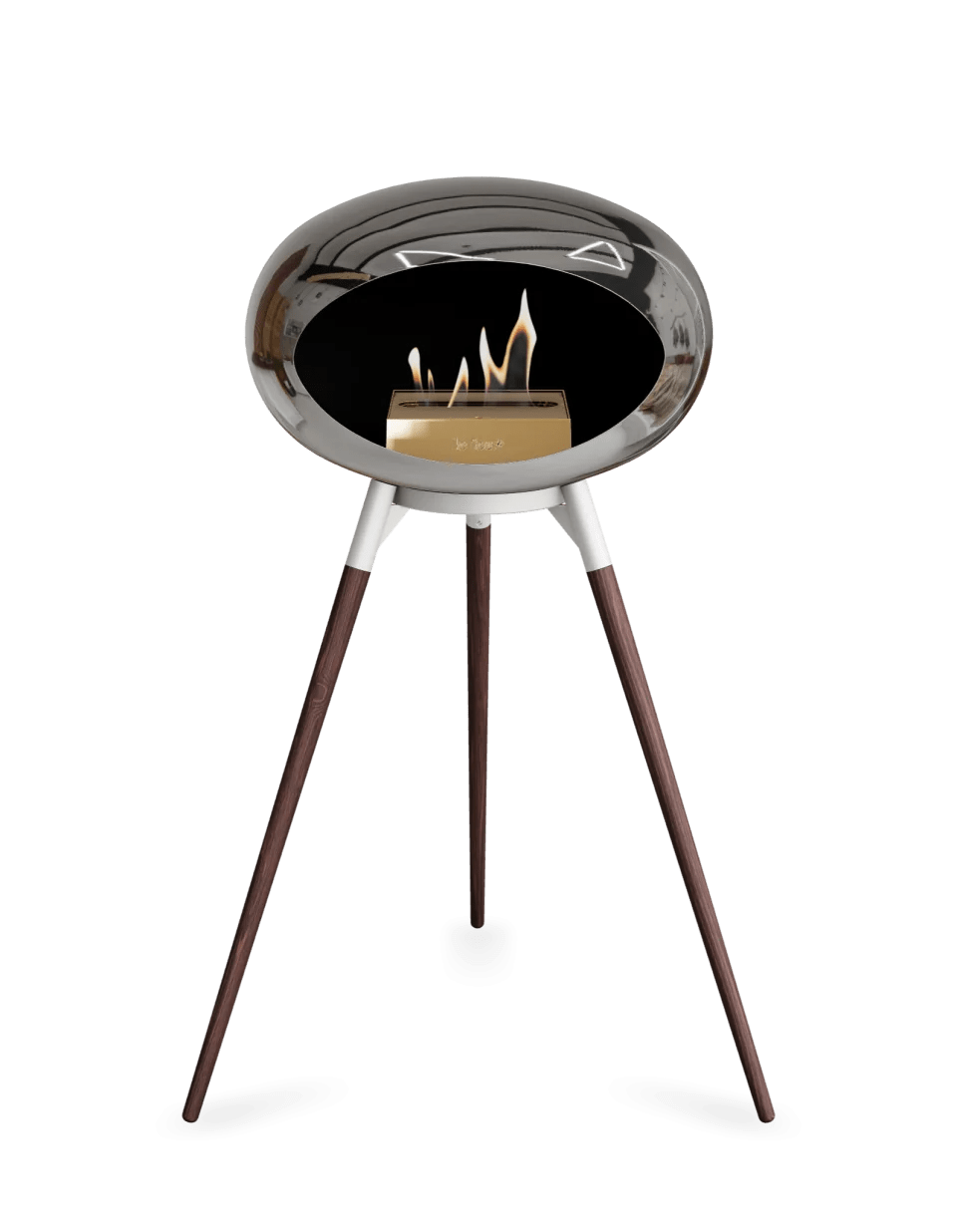 Le Feu - Dome Chromed Silver Ground Wood High - Fireplace - Majestic Patio