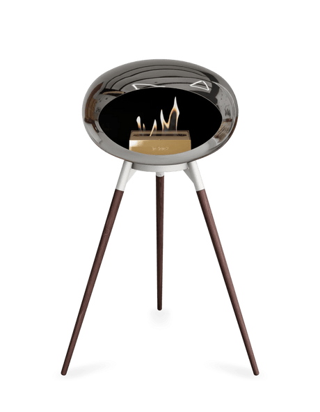 Le Feu - Dome Chromed Silver Ground Wood High - Fireplace - Majestic Patio