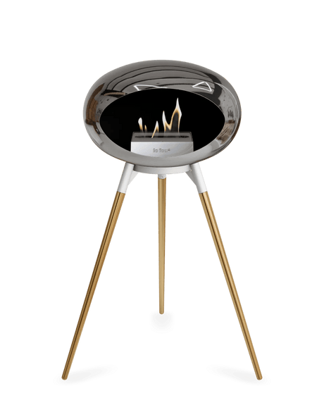 Le Feu - Dome Chromed Silver Ground Wood High - Fireplace - Majestic Patio