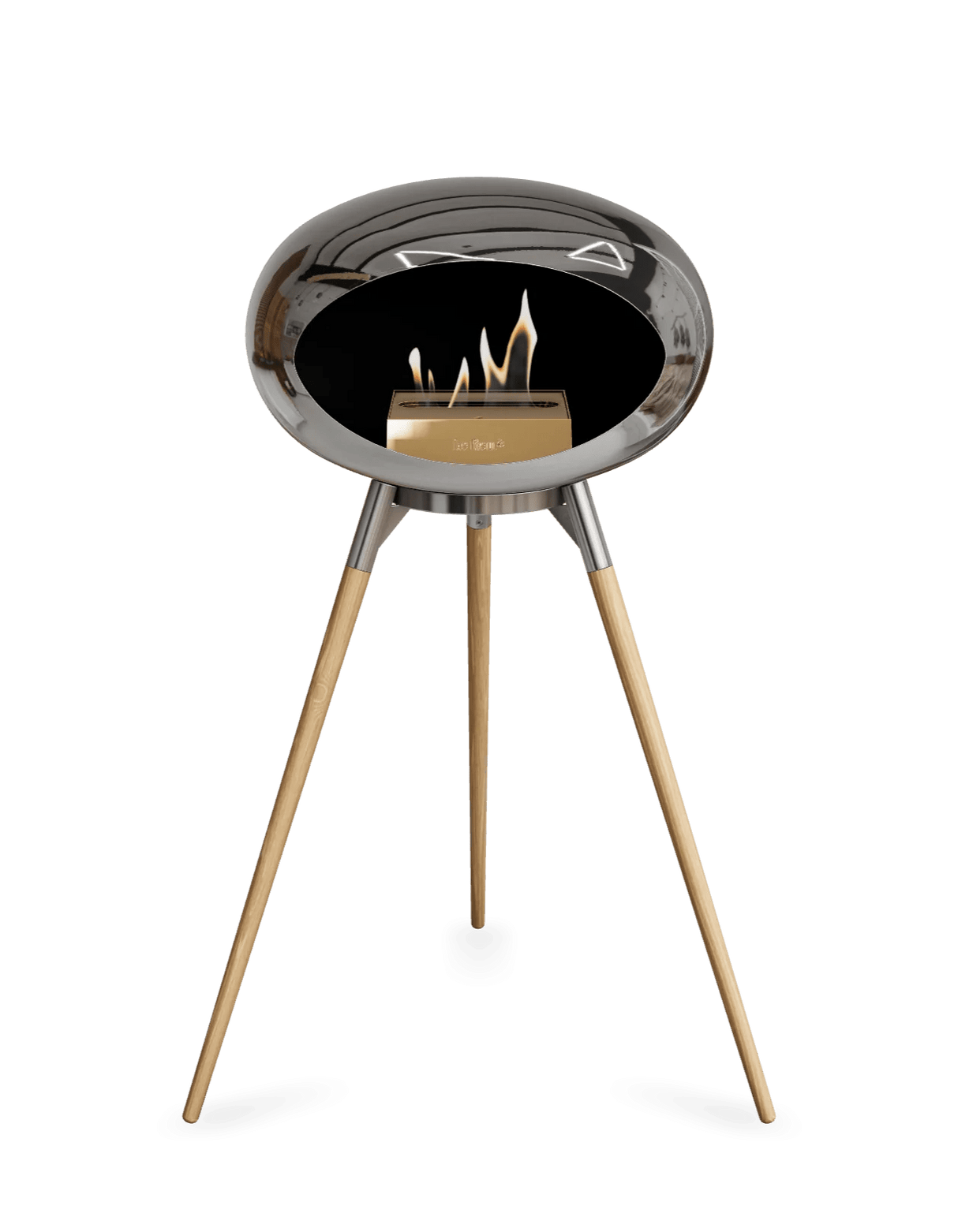 Le Feu - Dome Chromed Silver Ground Wood High - Fireplace - Majestic Patio