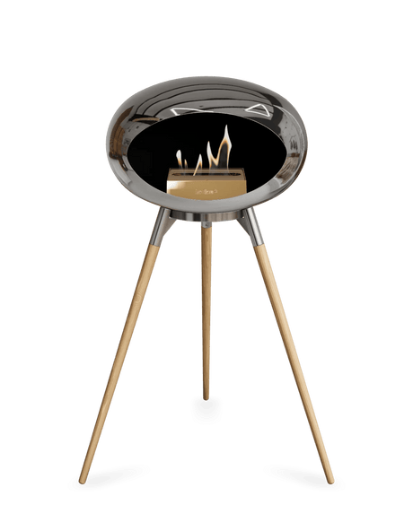 Le Feu - Dome Chromed Silver Ground Wood High - Fireplace - Majestic Patio