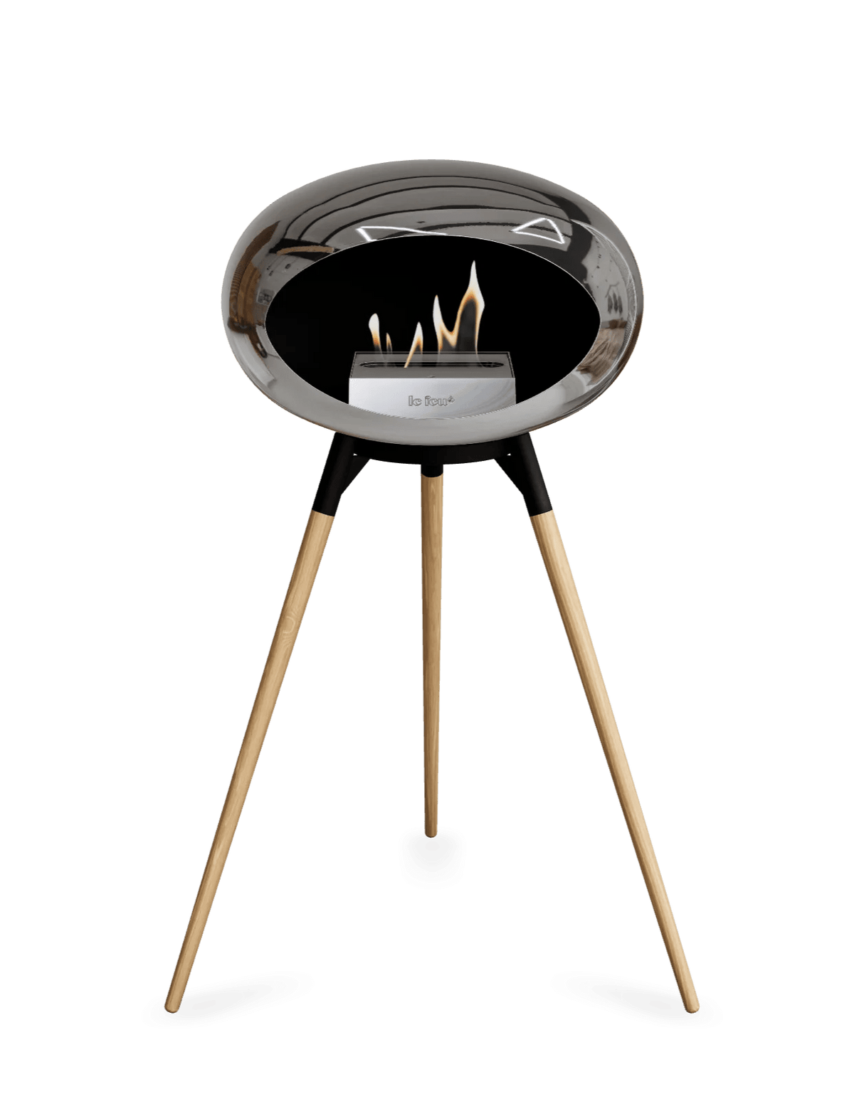 Le Feu - Dome Chromed Silver Ground Wood High - Fireplace - Majestic Patio