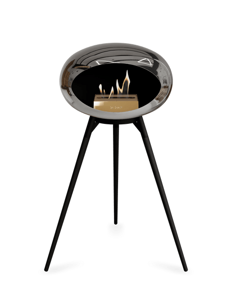 Le Feu - Dome Chromed Silver Ground Wood High - Fireplace - Majestic Patio