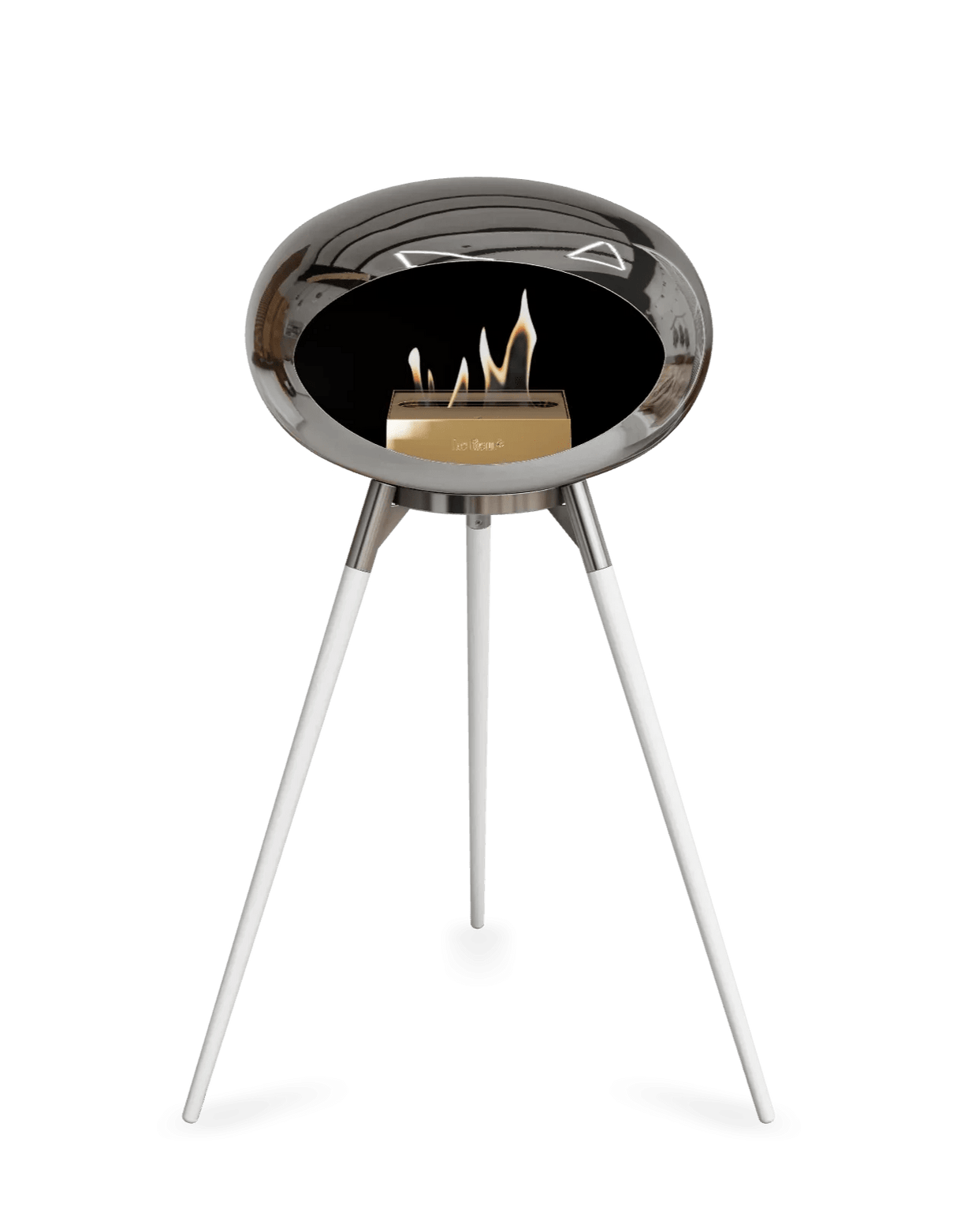 Le Feu - Dome Chromed Silver Ground Wood High - Fireplace - Majestic Patio