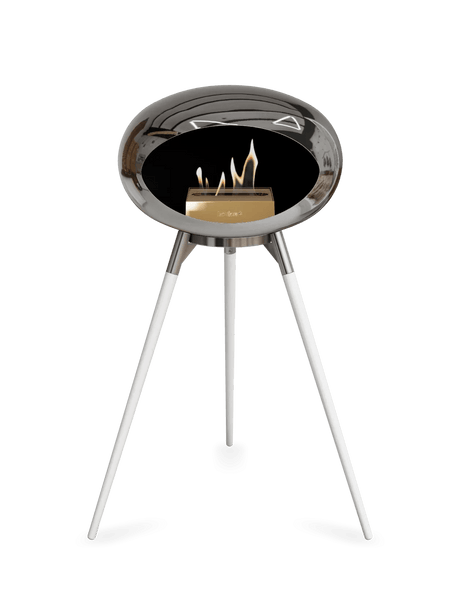 Le Feu - Dome Chromed Silver Ground Wood High - Fireplace - Majestic Patio