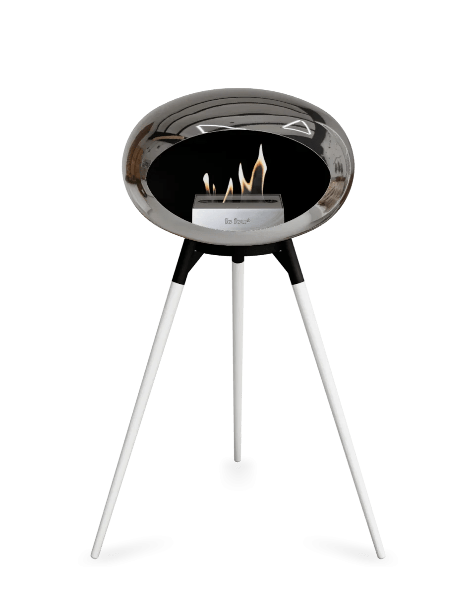 Le Feu - Dome Chromed Silver Ground Wood High - Fireplace - Majestic Patio