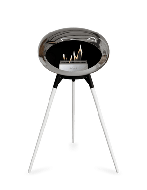 Le Feu - Dome Chromed Silver Ground Wood High - Fireplace - Majestic Patio