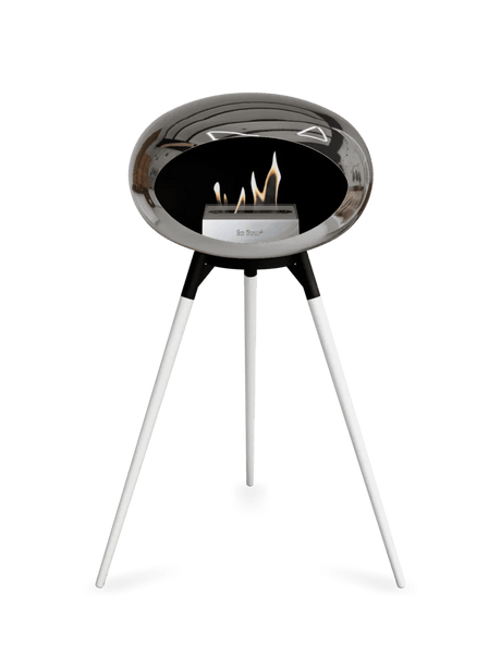 Le Feu - Dome Chromed Silver Ground Wood High - Fireplace - Majestic Patio