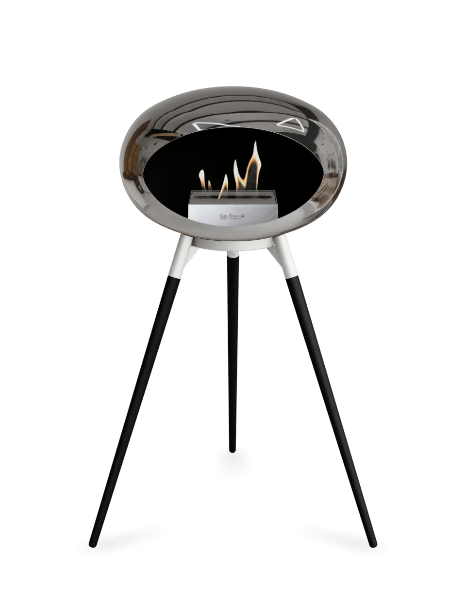 Le Feu - Dome Chromed Silver Ground Wood High - Fireplace - Majestic Patio