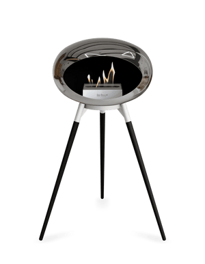 Le Feu - Dome Chromed Silver Ground Wood High - Fireplace - Majestic Patio