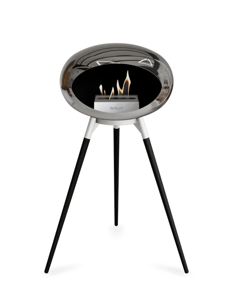 Le Feu - Dome Chromed Silver Ground Wood High - Fireplace - Majestic Patio