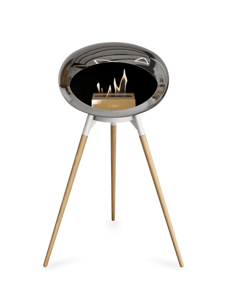 Le Feu - Dome Chromed Silver Ground Wood High - Fireplace - Majestic Patio