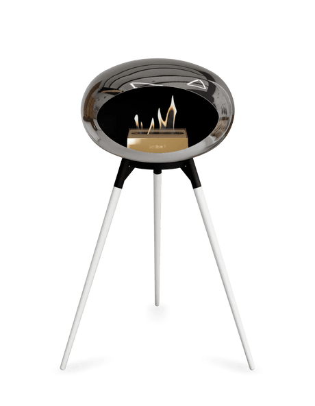 Le Feu - Dome Chromed Silver Ground Wood High - Fireplace - Majestic Patio