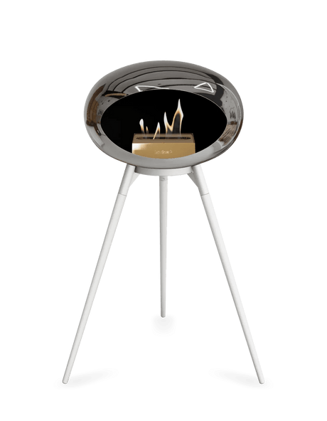 Le Feu - Dome Chromed Silver Ground Wood High - Fireplace - Majestic Patio