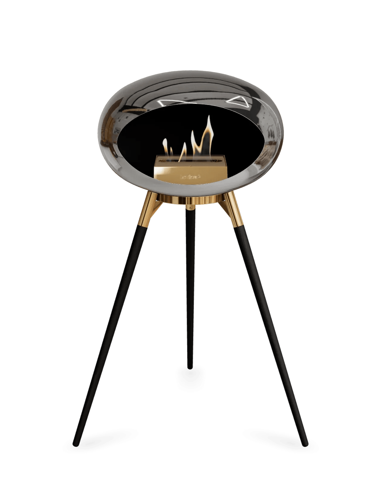 Le Feu - Dome Chromed Silver Ground Wood High - Fireplace - Majestic Patio