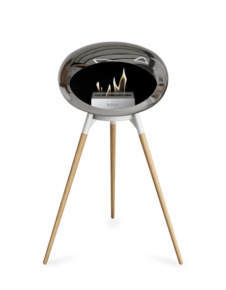 Le Feu - Dome Chromed Silver Ground Wood High - Fireplace - Majestic Patio