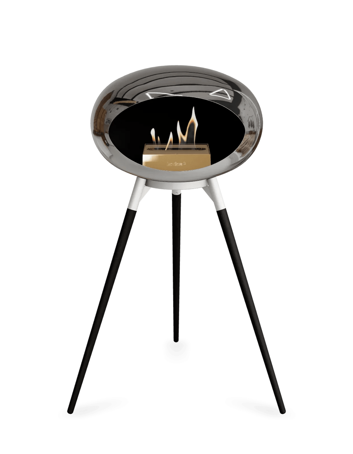 Le Feu - Dome Chromed Silver Ground Wood High - Fireplace - Majestic Patio