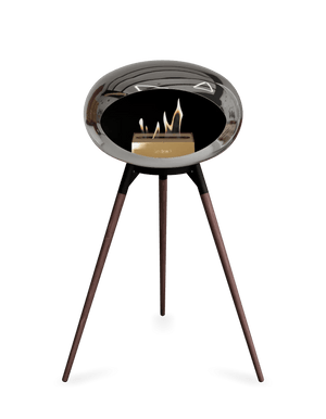 Le Feu - Dome Chromed Silver Ground Wood High - Fireplace - Majestic Patio