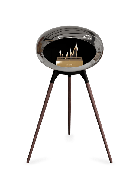 Le Feu - Dome Chromed Silver Ground Wood High - Fireplace - Majestic Patio