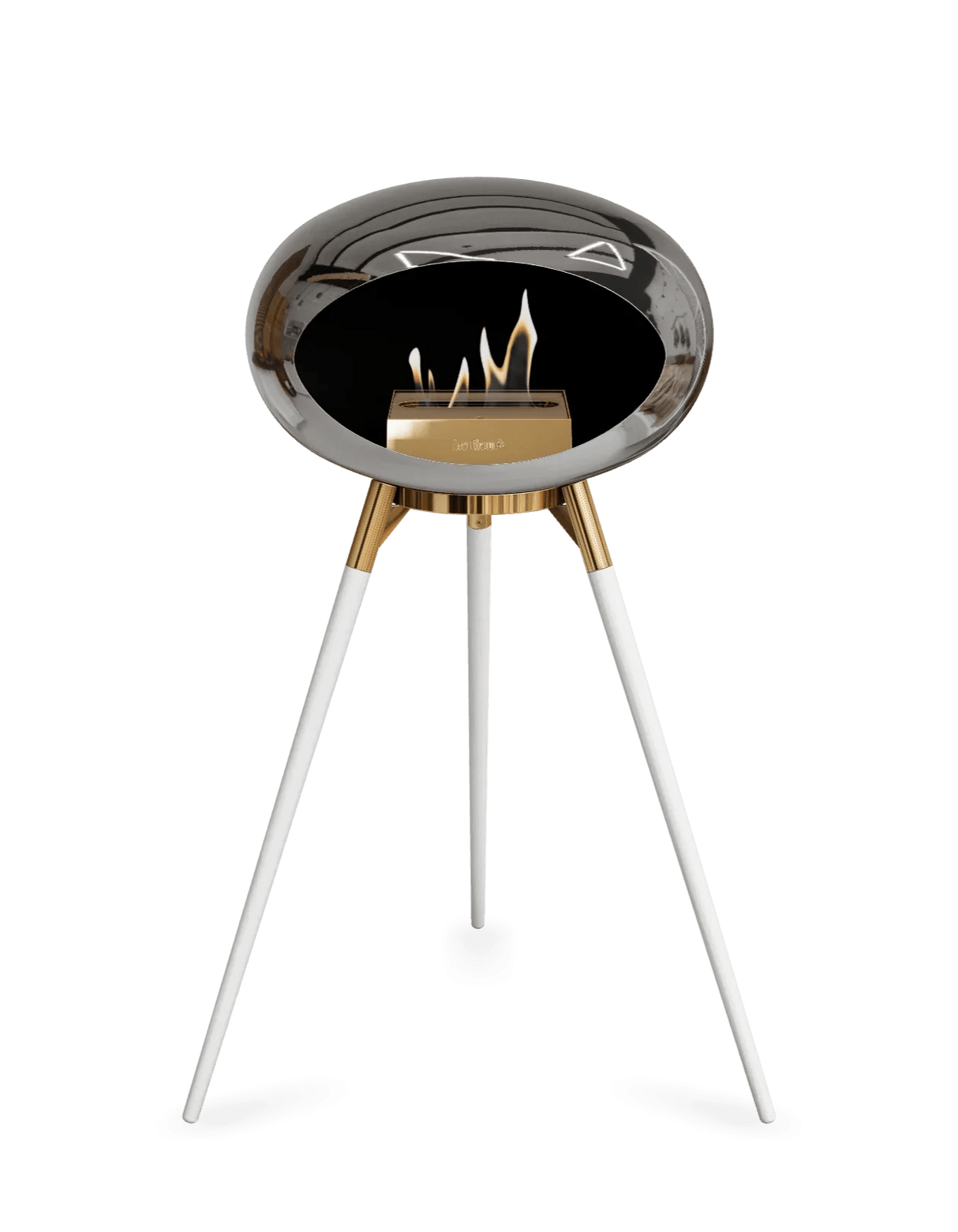 Le Feu - Dome Chromed Silver Ground Wood High - Fireplace - Majestic Patio