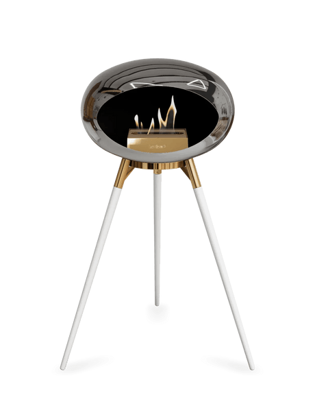 Le Feu - Dome Chromed Silver Ground Wood High - Fireplace - Majestic Patio