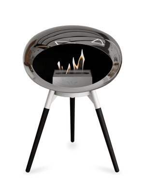 Le Feu - Dome Chromed Silver Ground Wood Low - Fireplace - Majestic Patio