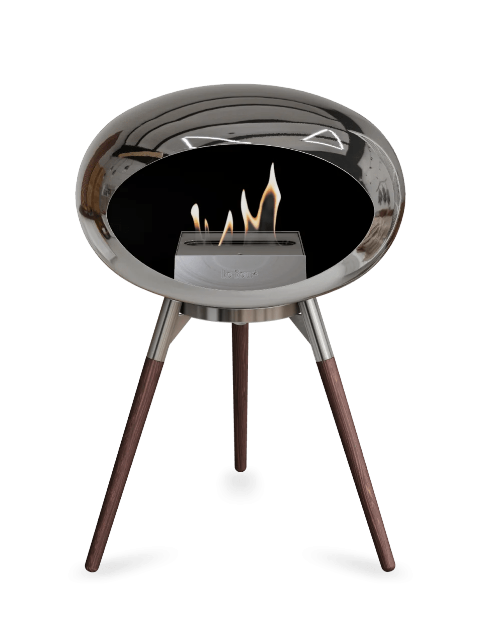 Le Feu - Dome Chromed Silver Ground Wood Low - Fireplace - Majestic Patio