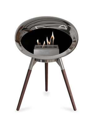 Le Feu - Dome Chromed Silver Ground Wood Low - Fireplace - Majestic Patio