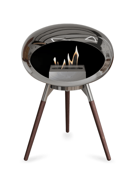 Le Feu - Dome Chromed Silver Ground Wood Low - Fireplace - Majestic Patio