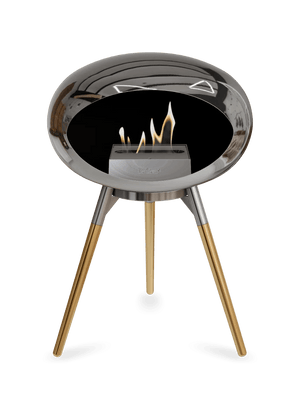 Le Feu - Dome Chromed Silver Ground Wood Low - Fireplace - Majestic Patio