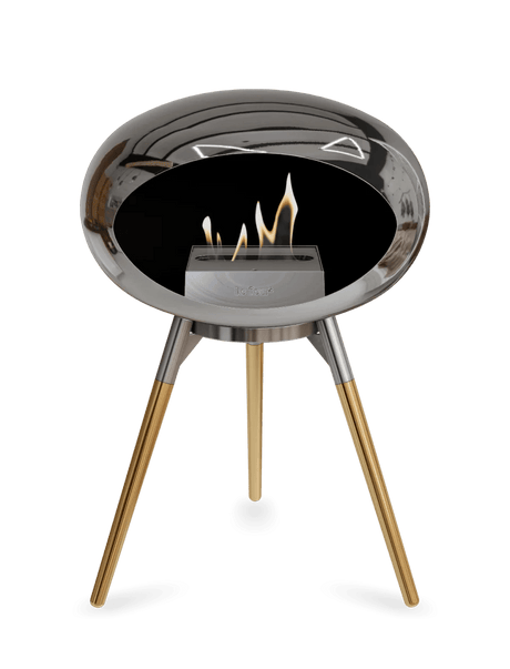 Le Feu - Dome Chromed Silver Ground Wood Low - Fireplace - Majestic Patio