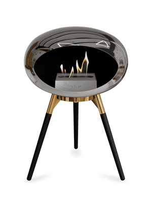 Le Feu - Dome Chromed Silver Ground Wood Low - Fireplace - Majestic Patio